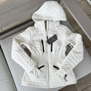 NWT Free People FP Movement All Prepped Quilted Puffer Jacket White Black XS